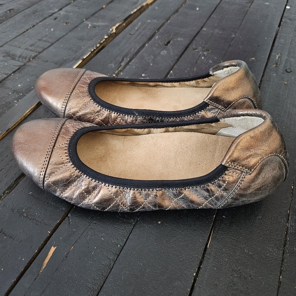 Vionic Women's 8 Ava Metallic Brown Quilted Ballet Flats Shoes Comfort Comfy - Picture 3 of 8